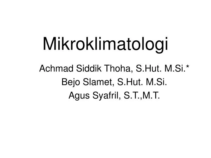 mikroklimatologi