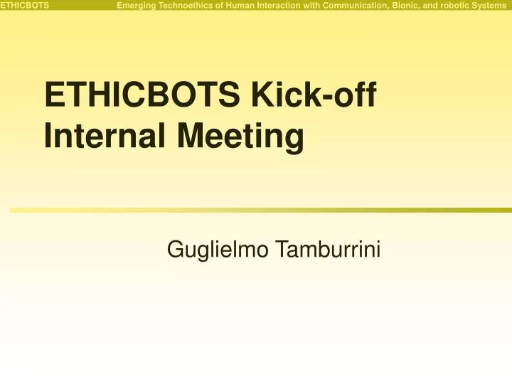 ethicbots kick off internal meeting