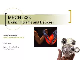 MECH 500: Bionic Implants and Devices
