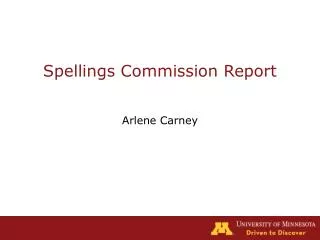 Spellings Commission Report