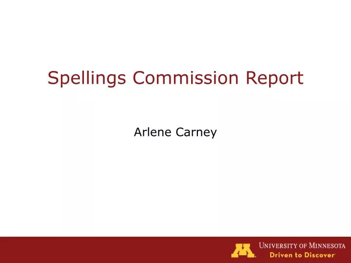 spellings commission report