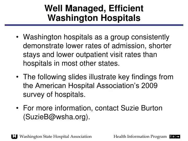 well managed efficient washington hospitals