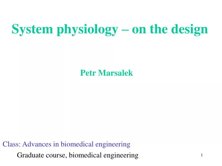 system physiology on the design