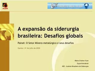 A expansão da siderurgia brasileira: Desafios globais