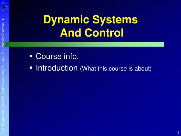 dynamic systems and control