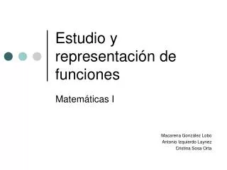Estudio y representación de funciones