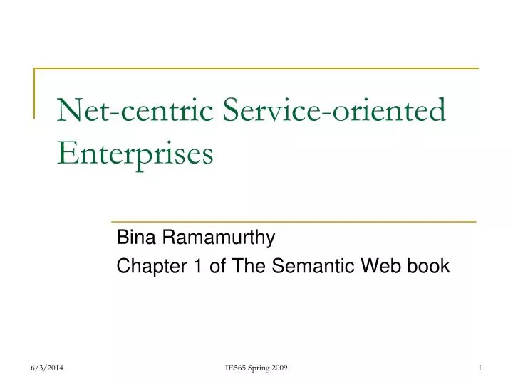 net centric service oriented enterprises
