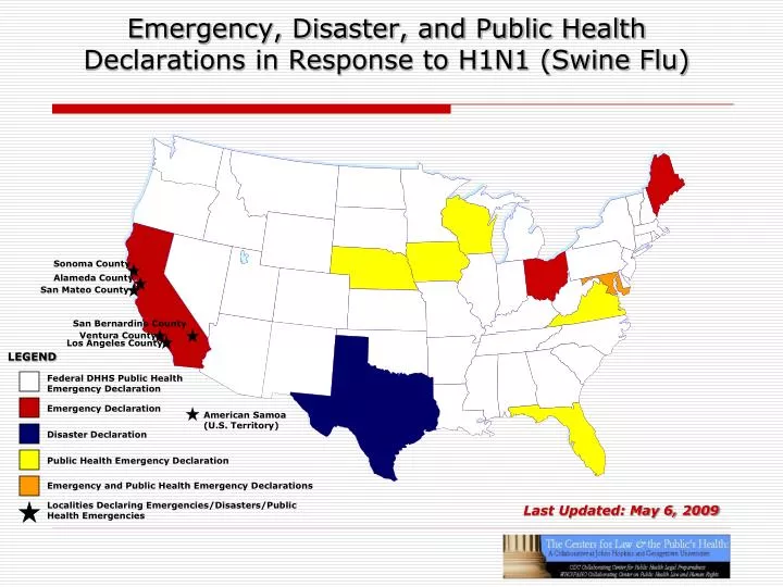 emergency disaster and public health declarations in response to h1n1 swine flu