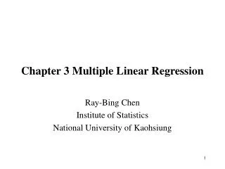 Chapter 3 Multiple Linear Regression