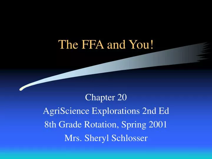 the ffa and you