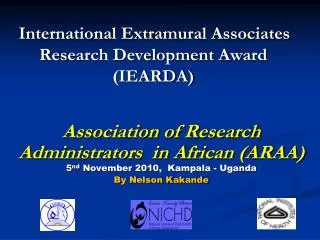 International Extramural Associates Research Development Award (IEARDA)