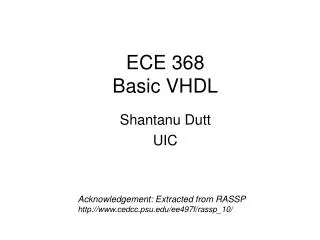 ECE 368 Basic VHDL