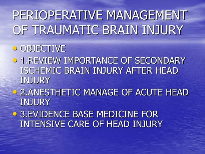 perioperative management of traumatic brain injury