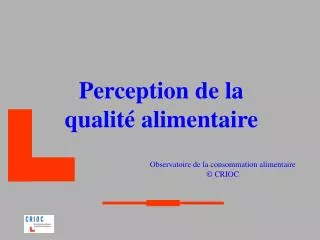 perception de la qualit alimentaire