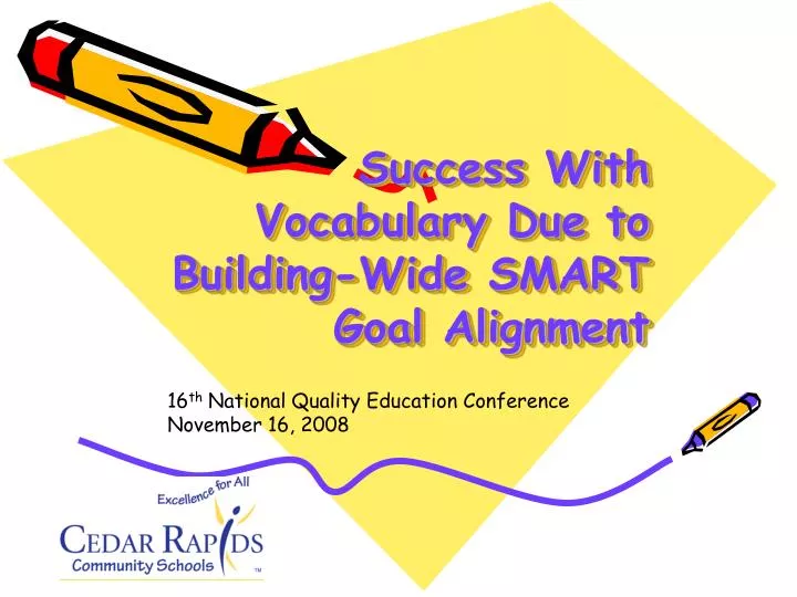 success with vocabulary due to building wide smart goal alignment