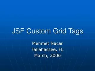 JSF Custom Grid Tags