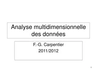 analyse multidimensionnelle des donn es