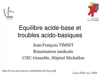 equilibre acide base et troubles acido basiques