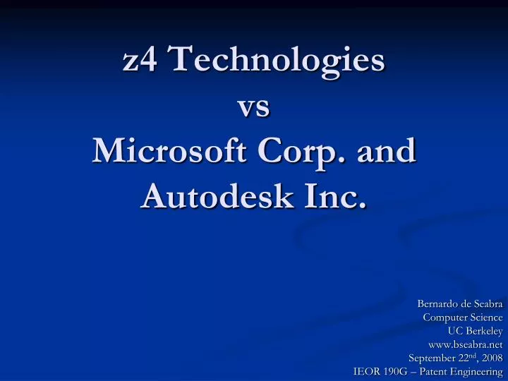 z4 technologies vs microsoft corp and autodesk inc