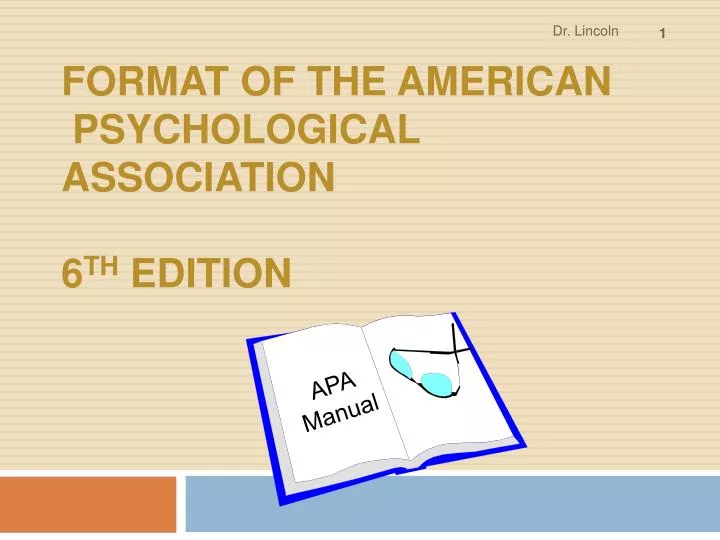format of the american psychological association 6 th edition