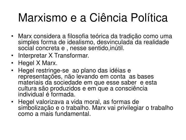 marxismo e a ci ncia pol tica