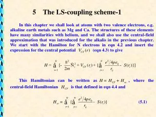 5 The LS-coupling scheme-1