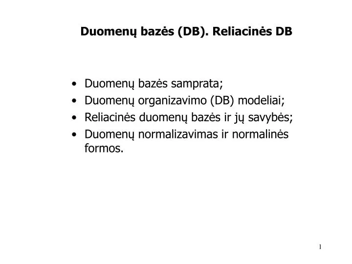 duomen baz s db reliacin s db