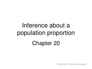Inference about a population proportion