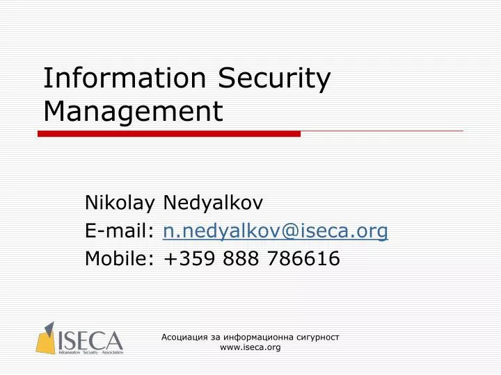 information security management