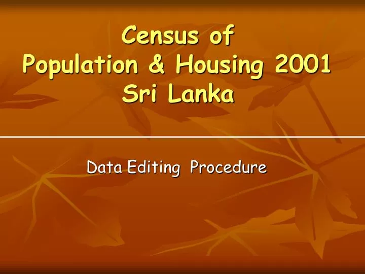 census of population housing 2001 sri lanka