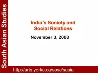India’s Society and Social Relations
