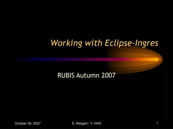 working with eclipse ingres