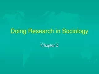 Doing Research in Sociology