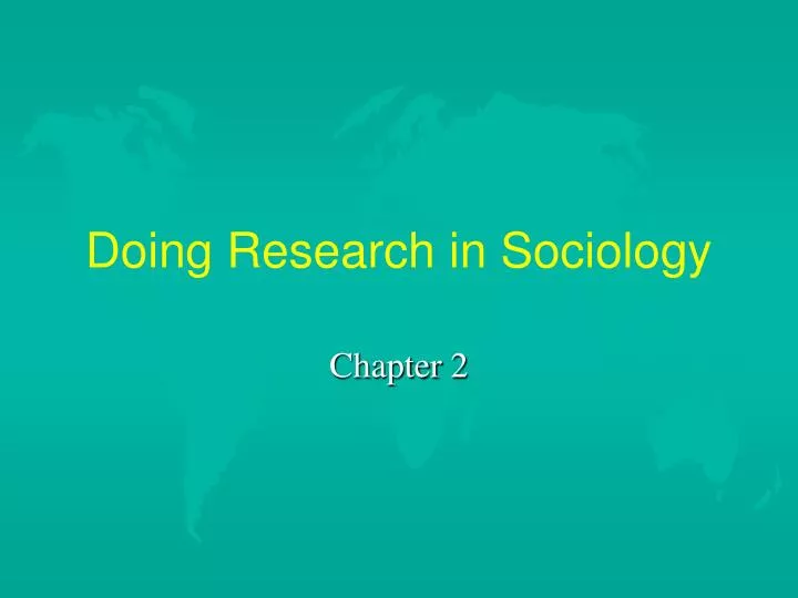 doing research in sociology
