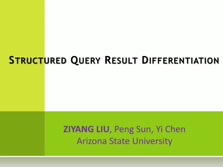 structured query result differentiation