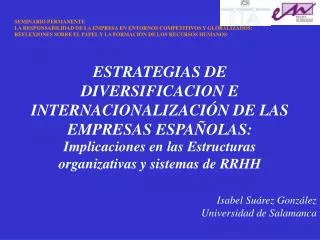 ESTRATEGIAS DE DIVERSIFICACION E INTERNACIONALIZACIÓN DE LAS EMPRESAS ESPAÑOLAS: