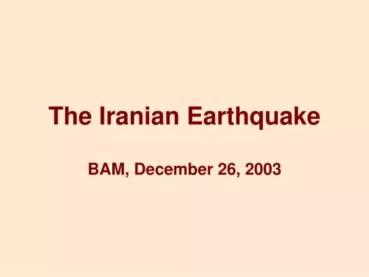 the iranian earthquake