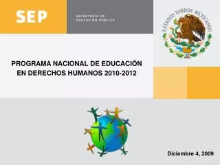 PROGRAMA NACIONAL DE EDUCACIÓN EN DERECHOS HUMANOS 2010-2012