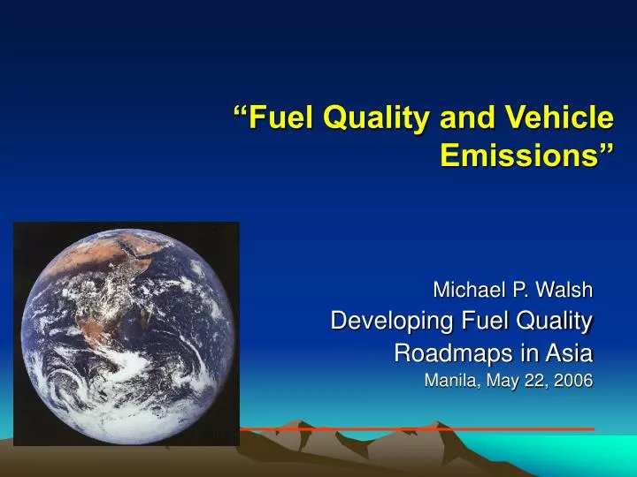 fuel quality and vehicle emissions