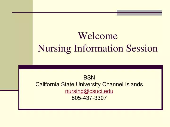 welcome nursing information session