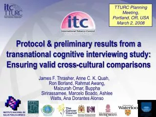 Protocol &amp; preliminary results from a transnational cognitive interviewing study: Ensuring valid cross-cultural comp