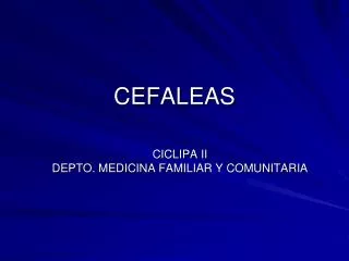 cefaleas