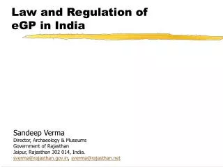 Law and Regulation of eGP in India