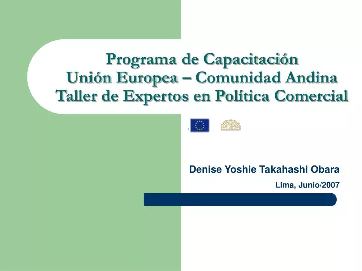 programa de capacitaci n uni n europea comunidad andina taller de expertos en pol tica comercial