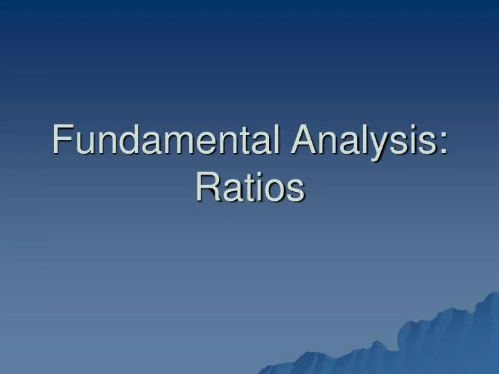 fundamental analysis ratios
