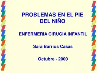 problemas en el pie del ni o