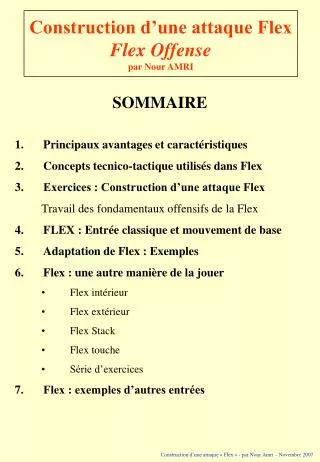 Construction d’une attaque Flex Flex Offense par Nour AMRI