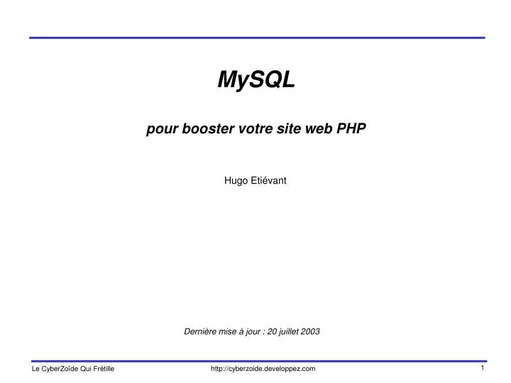 mysql pour booster votre site web php