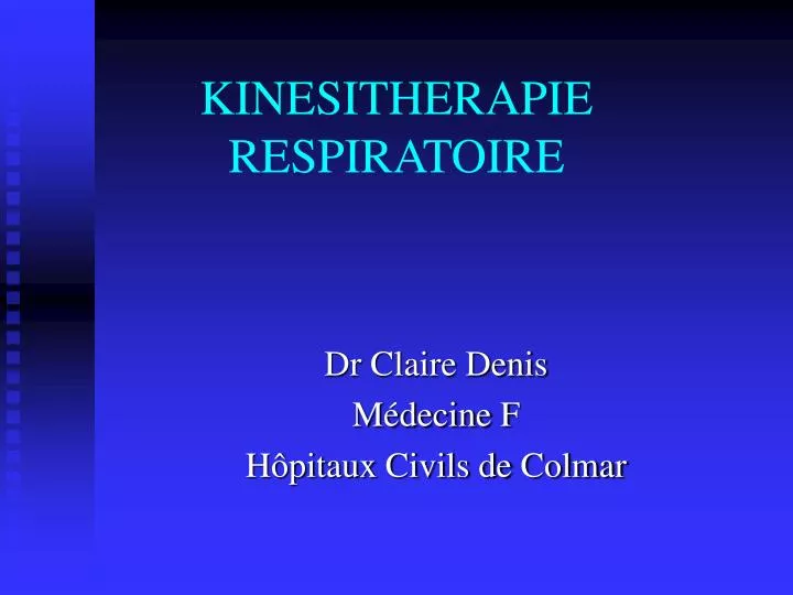 kinesitherapie respiratoire