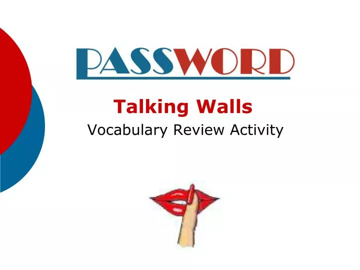 talking walls vocabulary review activity